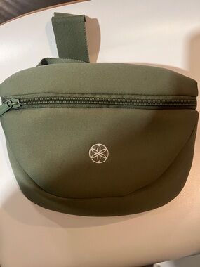 Gaiam Olive Green Neoprene Belt Bag with White Embroidered Logo